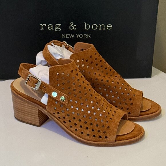 Rag & Bone Brown Suede Sandal - Medium Heel - Size 8.5 - Picture 1 of 3